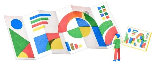 A large folded paper chart opened out on a table beside a small glowing panel showing the same shape.