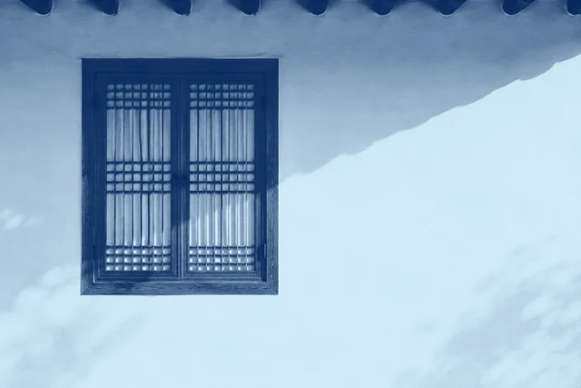 hanok-window.jpg, Cyanotype