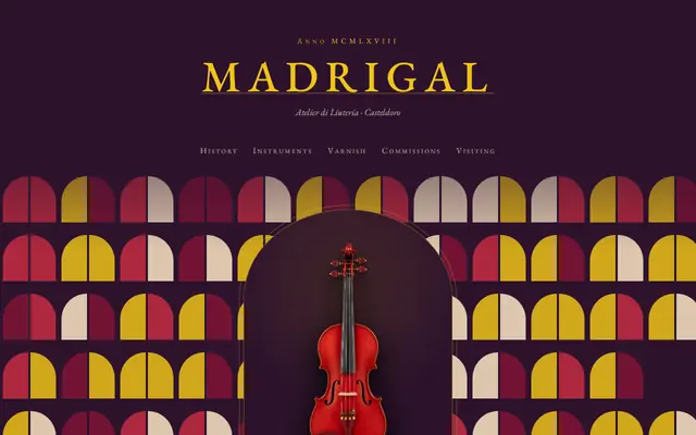 The Madrigal template, the top of its home page